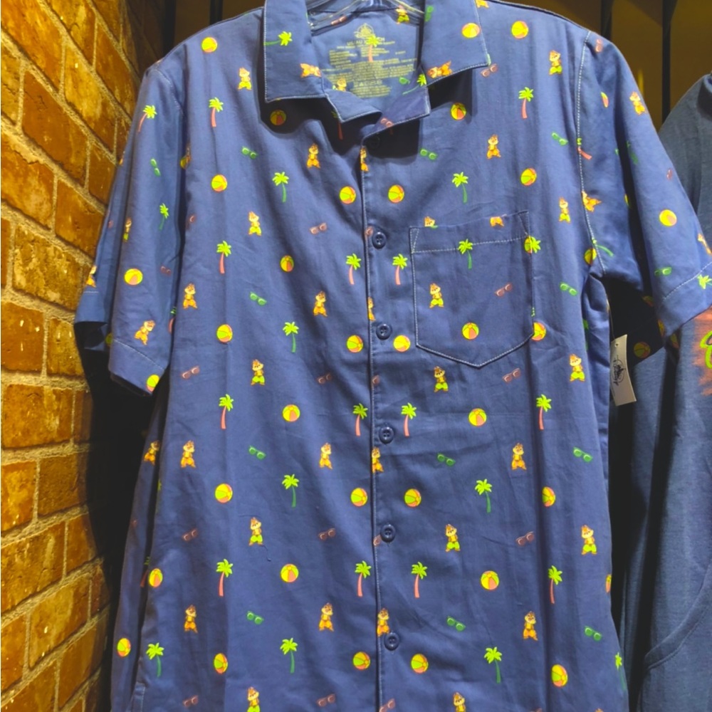 Disney Chip & Dale Tropical & Beachy Button Down Unisex Shirt